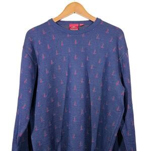 Vintage Nordstrom Virgin Wool Sweater Crewneck Italy Purple Old Money Luxury - L